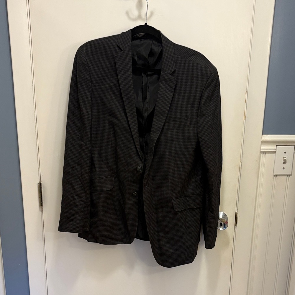 Kenneth Cole Dark Gray Patterned Blazer